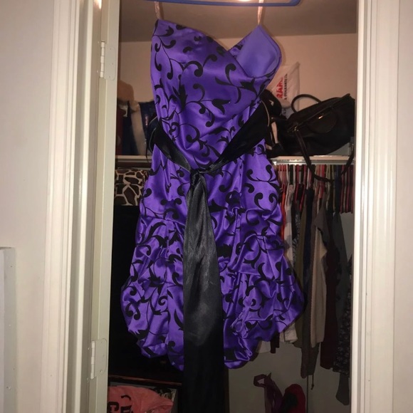 purple and black formal dresses